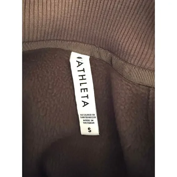 Athleta women's size Small Coffee House Cozy Karma Side Zip Funnel Neck Top - Picture 2 of 8